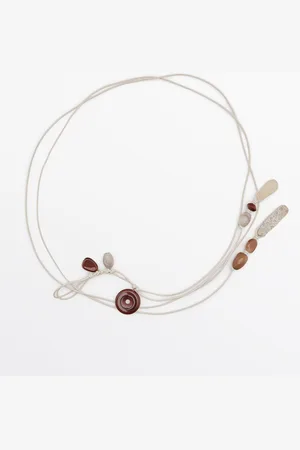 Massimo Dutti Cinturón Malposición Cuerda Piel Piedras