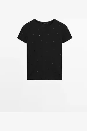 Massimo Dutti Camiseta Detalle Tachas Metálicas