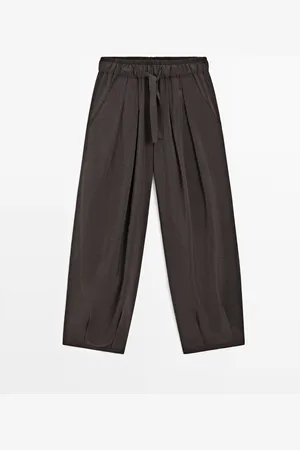 Massimo Dutti Pantalón Volumen Mezcla Seda