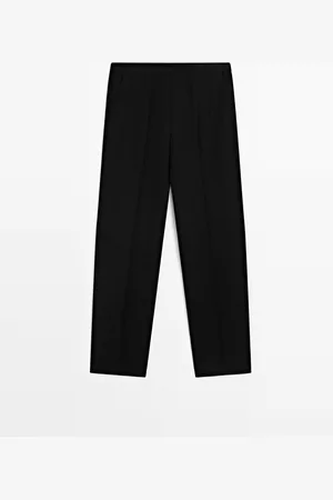 Massimo Dutti Pantalón Fluido Recto Con Lino