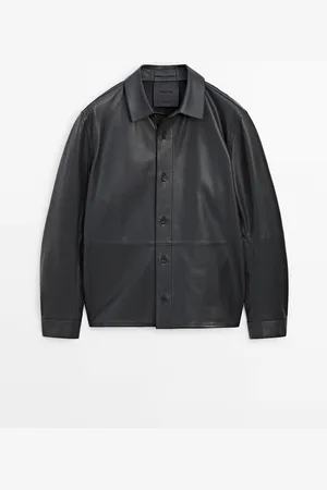Massimo Dutti Camisa Costura Piel Napa