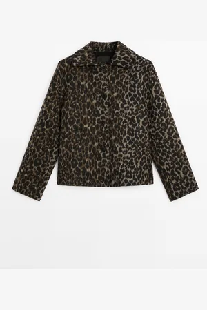 Massimo Dutti Chaqueta Corta Animal Print Con Lana