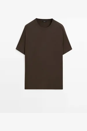 Massimo Dutti Camiseta Manga Corta Mezcla Algodón