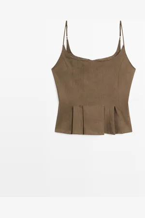 Massimo Dutti Top Fluido Tirantes Con Lino