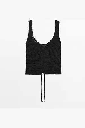 Massimo Dutti Top Punto Crochet Encorsetado
