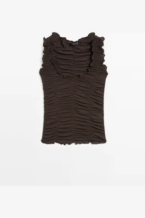 Massimo Dutti Top Efecto Arrugado Algodón