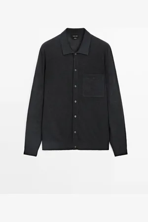 Massimo Dutti Cárdigan Punto Bolsillo 100% Lino