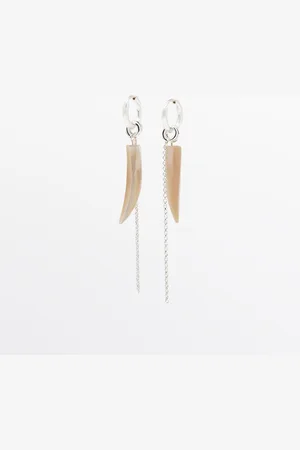 Massimo Dutti Pendientes Anilla Piedra