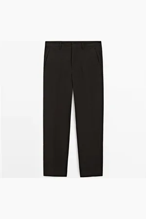Massimo Dutti Pantalón Pata De Gallo 100% Lino