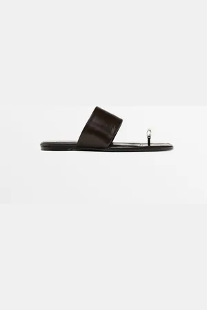 Massimo Dutti Sandalia Plana Piel Anillo
