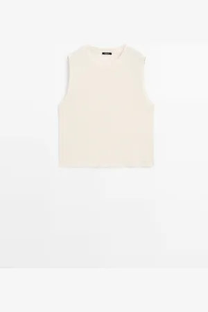 Massimo Dutti Camiseta Sin Manga Tejido Fluido