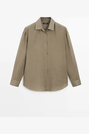 Massimo Dutti Camisa Fluida Con Ramio
