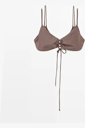 Massimo Dutti Top Bikini Tul Fruncido