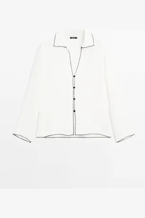 Massimo Dutti Camisa Fluida Detalles Contrastes
