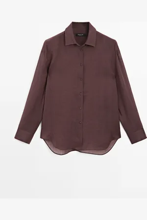 Massimo Dutti Camisa Fluida Con Ramio