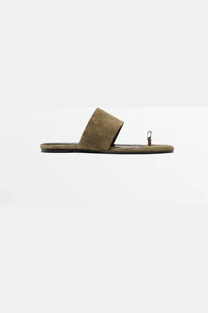 Massimo Dutti Sandalia Plana Serraje Anillo