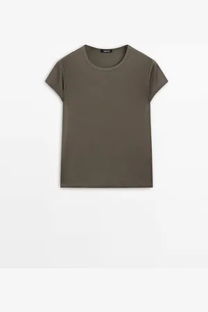 Massimo Dutti Camiseta Manga Corta 100% Algodón