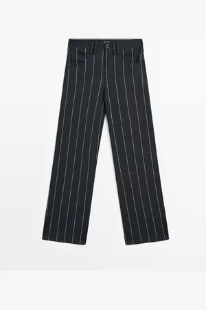 Massimo Dutti Pantalón Wide Leg Tiro Medio