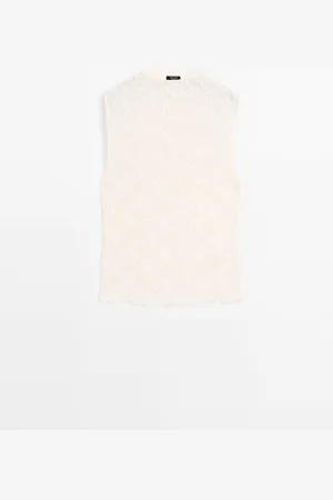Massimo Dutti Top Cuello Chimenea Efecto Arrugado