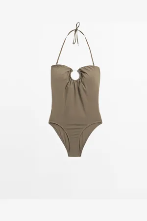 Massimo Dutti Bañador Bandeau Detalle Pieza Metálica