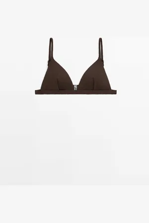Massimo Dutti Top Bikini Triangulo Textura