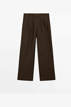 Massimo Dutti Pantalón Triple Pinza 100% Lino