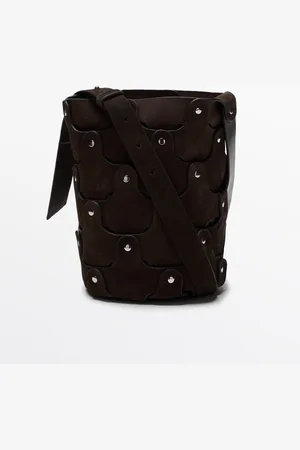 Massimo Dutti Bolso Bucket Tachas Piel Serraje