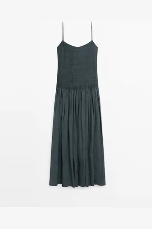 Massimo Dutti Vestido Largo Jaretas Vuelo