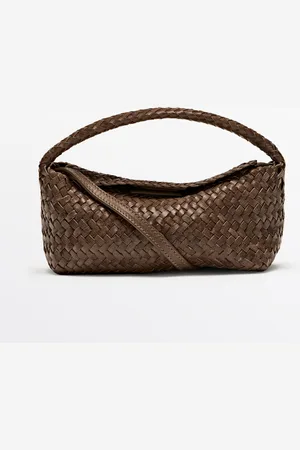 Massimo Dutti Bolso Bandolera Trenzado Piel Napa