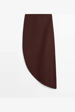 Massimo Dutti Falda Midi Bajo Asimétrico