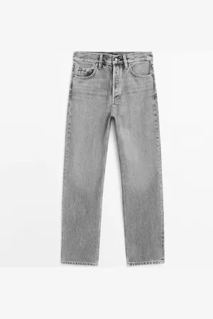 Massimo Dutti Jeans Straight Tiro Alto Mezcla Algodón