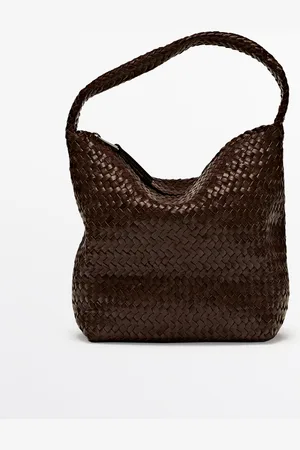 Massimo Dutti Bolso Bucket Trenzado Piel Napa