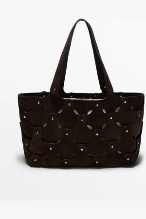 Massimo Dutti Bolso Shopper Tachas Piel Serraje