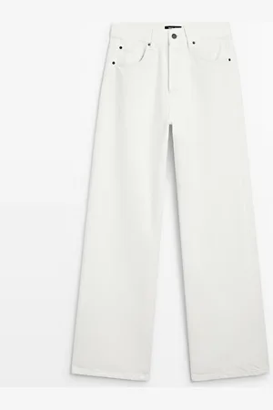 Massimo Dutti Jeans Straight Tiro Alto Mezcla Algodón