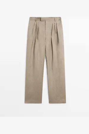Massimo Dutti Pantalón Triple Pinza 100% Lino