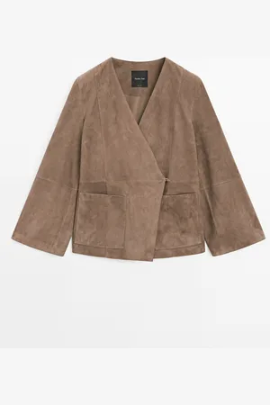 Massimo Dutti Kimono Cruzado Piel Ante