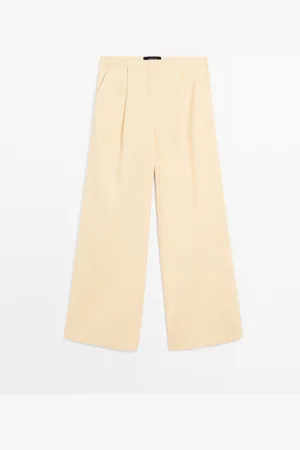 Massimo Dutti Pantalón Traje Mezcla Lino