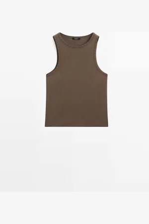 Massimo Dutti Top Slim Detalle Tachuelas