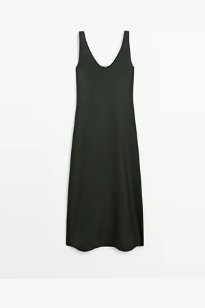 Massimo Dutti Vestido Midi 100% Lino