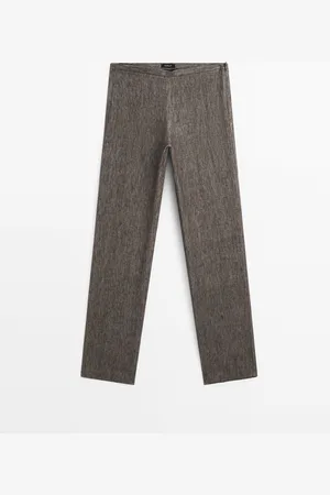 Massimo Dutti Pantalón Jaspeado 100% Lino