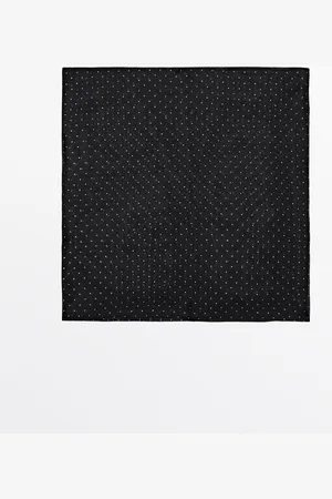 Massimo Dutti Pañuelo Estampado Topos 100% Seda
