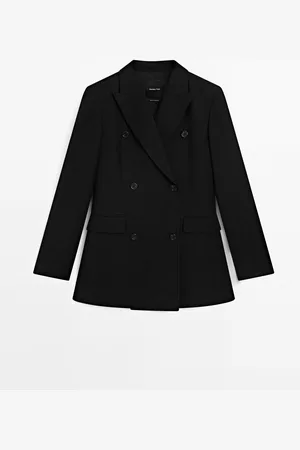 Massimo Dutti Americana Cruzada Con Lino