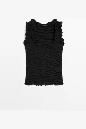 Massimo Dutti Top Efecto Arrugado Algodón
