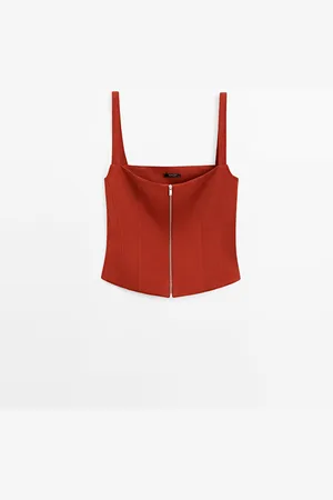 Massimo Dutti Top Tirantes Corsé Cremallera