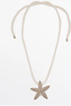 Massimo Dutti Collar Cuerda Seda Estrella
