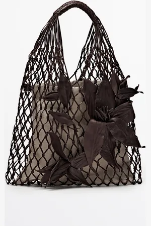 Massimo Dutti Bolso Red Flores Piel Napa