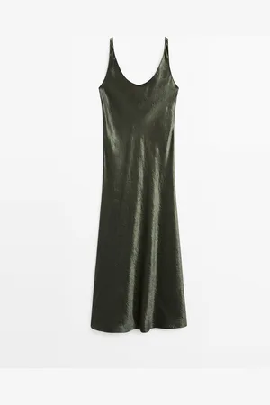 Massimo Dutti Vestido Largo Fluido Satinado