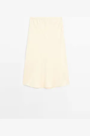Massimo Dutti Falda Midi Fluida Efecto Satinado