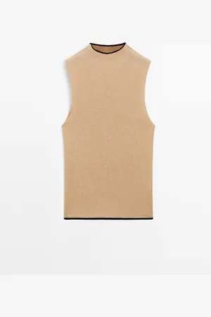 Massimo Dutti Top Canalé Mezcla Algodón