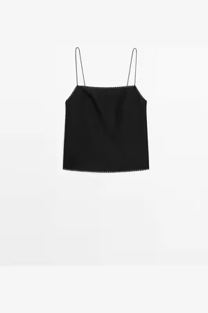 Massimo Dutti Top Tirantes Pespunte Contraste